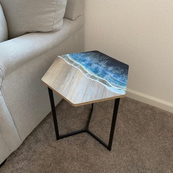 Epoxy resin side table - epoxy resin coffee table-epoxy resin bed side