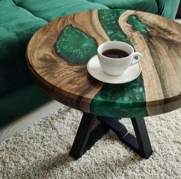 Epoxy resin side table - epoxy resin coffee table-epoxy resin bed side